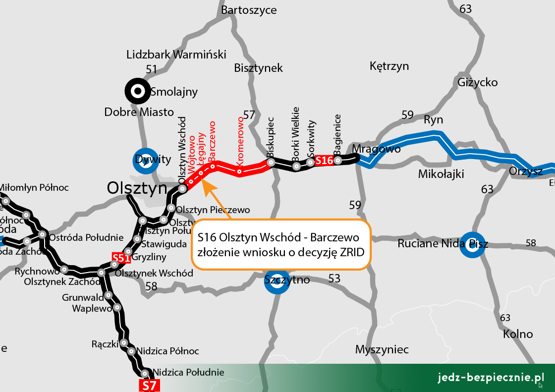 Droga ekspresowa S16 – wniosek o rozpoczęcie budowy pomiędzy Olsztynem a Barczewem | Jedź Bezpiecznie